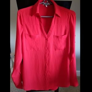 Red button down dress shirt